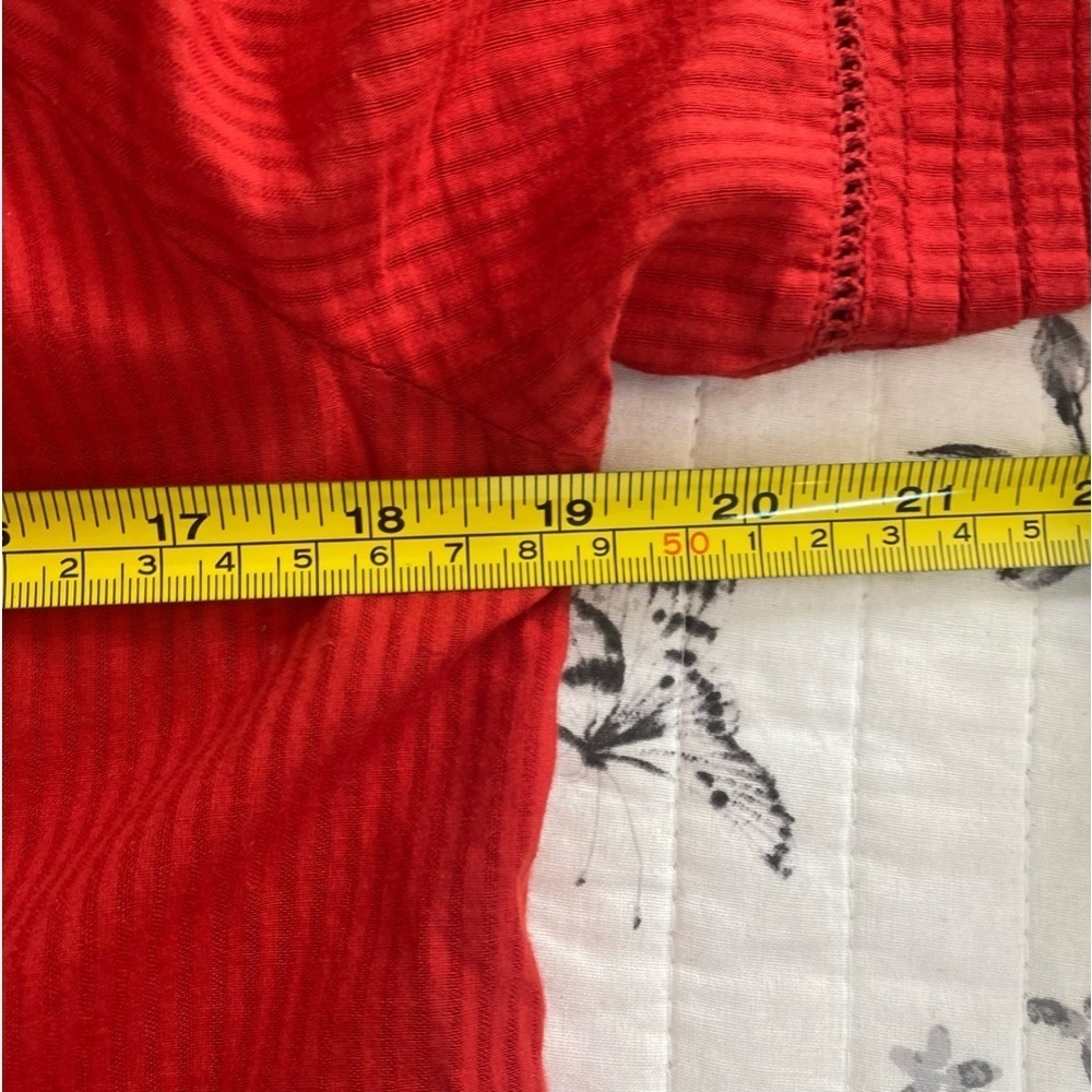 April Cornell Poppy Embroidered Tassel Short Sleeve buttoned Down Blouse… - Picture 12 of 13
